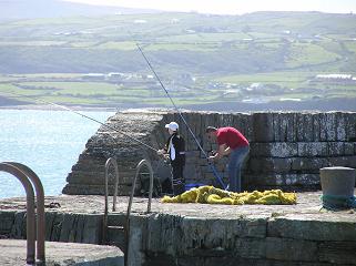 Fishing from the pier in Liscannor